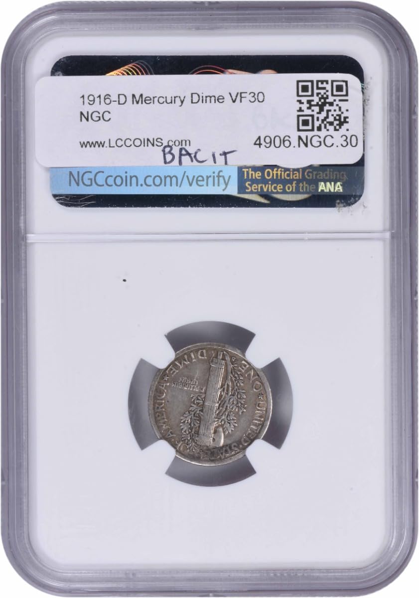 1916 D Mercury Dime NGC VF30 at Amazon's Collectible Coins Store